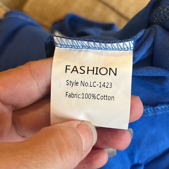 Matching Set Blue Cotton Flowy Tank Blousey Shorts New - Picture 11 of 11